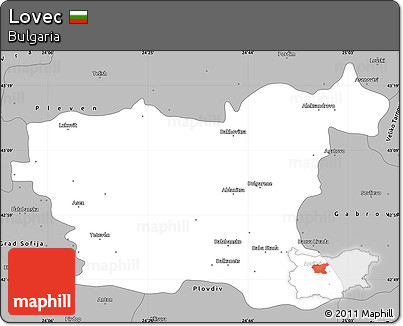 Gray Simple Map of Lovec