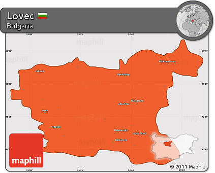 Political Simple Map of Lovec, cropped outside