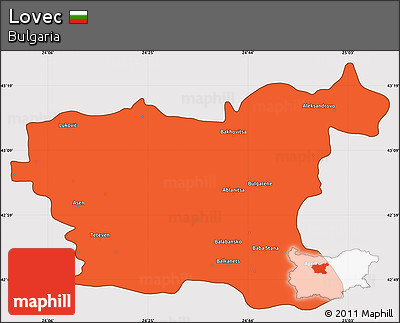 Political Simple Map of Lovec, cropped outside