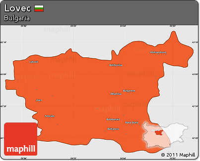 Political Simple Map of Lovec, cropped outside