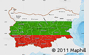 Flag Map of Bulgaria, single color outside, bathymetry sea, shaded relief sea
