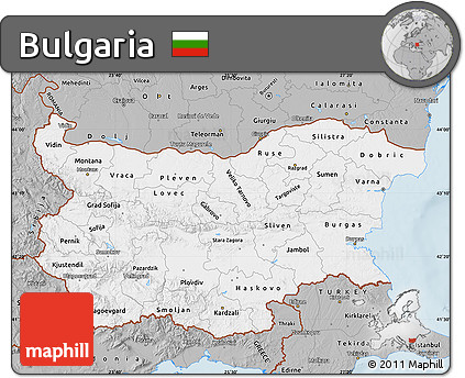 Gray Map of Bulgaria