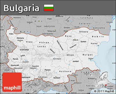 Gray Map of Bulgaria