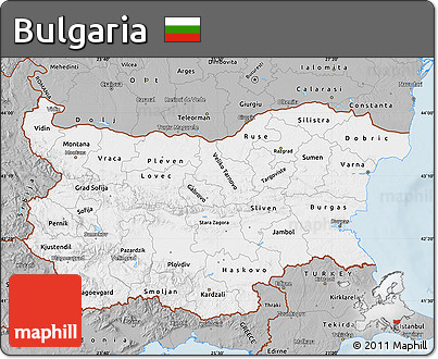Gray Map of Bulgaria