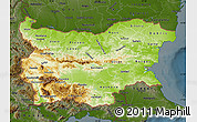 Physical Map of Bulgaria, darken