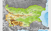 Physical Map of Bulgaria, desaturated, land only