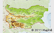 Physical Map of Bulgaria, lighten