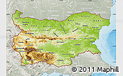 Physical Map of Bulgaria, lighten, semi-desaturated, land only