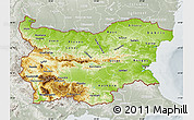 Physical Map of Bulgaria, lighten, semi-desaturated