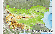 Physical Map of Bulgaria, semi-desaturated, land only