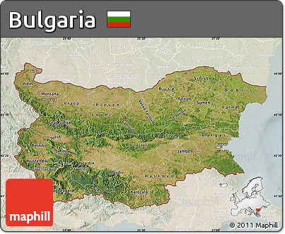 Satellite Map of Bulgaria, lighten