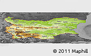 Physical Panoramic Map of Bulgaria, darken, desaturated