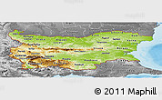 Physical Panoramic Map of Bulgaria, desaturated, land only