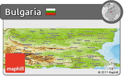 Physical Panoramic Map of Bulgaria