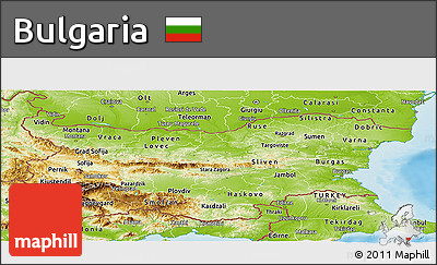 Physical Panoramic Map of Bulgaria