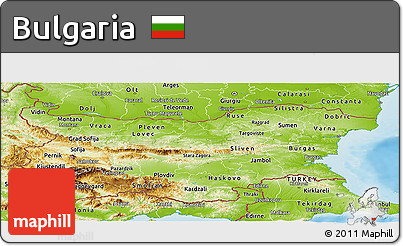 Physical Panoramic Map of Bulgaria