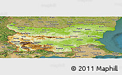 Physical Panoramic Map of Bulgaria, satellite outside