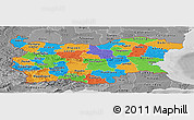 Political Panoramic Map of Bulgaria, desaturated