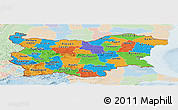 Political Panoramic Map of Bulgaria, lighten