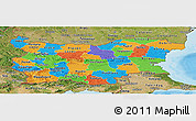 Political Panoramic Map of Bulgaria, satellite outside, bathymetry sea