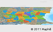 Political Panoramic Map of Bulgaria, semi-desaturated, land only