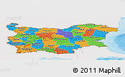 Political Panoramic Map of Bulgaria, single color outside