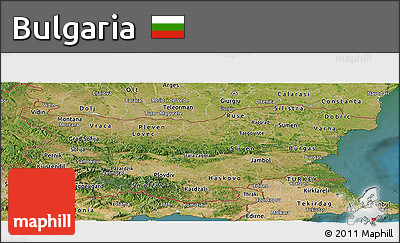 Satellite Panoramic Map of Bulgaria