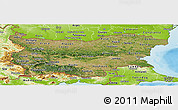 Satellite Panoramic Map of Bulgaria, physical outside