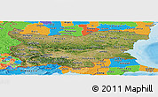 Satellite Panoramic Map of Bulgaria, political outside