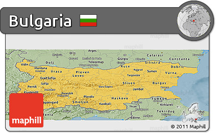 Savanna Style Panoramic Map of Bulgaria