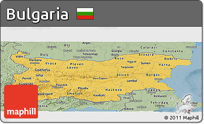 Savanna Style Panoramic Map of Bulgaria