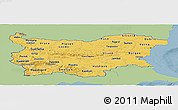 Savanna Style Panoramic Map of Bulgaria, single color outside