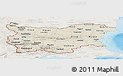 Shaded Relief Panoramic Map of Bulgaria, lighten, land only