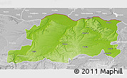 Physical 3D Map of Pleven, lighten, desaturated