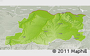 Physical 3D Map of Pleven, lighten, semi-desaturated