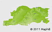 Physical 3D Map of Pleven, single color outside