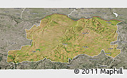 Satellite 3D Map of Pleven, semi-desaturated