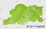 Physical Map of Pleven, single color outside