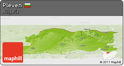 Physical Panoramic Map of Pleven, lighten