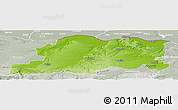 Physical Panoramic Map of Pleven, lighten, semi-desaturated