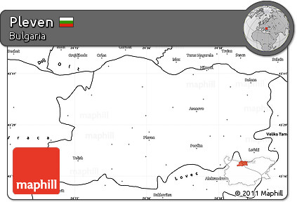 Blank Simple Map of Pleven