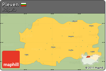 Savanna Style Simple Map of Pleven, single color outside