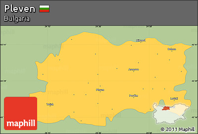 Savanna Style Simple Map of Pleven, single color outside