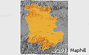 Political 3D Map of Plovdiv, desaturated