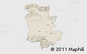 Shaded Relief 3D Map of Plovdiv, cropped outside