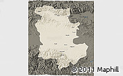 Shaded Relief 3D Map of Plovdiv, darken