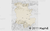 Shaded Relief 3D Map of Plovdiv, lighten, desaturated