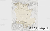 Shaded Relief 3D Map of Plovdiv, lighten, semi-desaturated