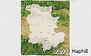 Shaded Relief 3D Map of Plovdiv, satellite outside