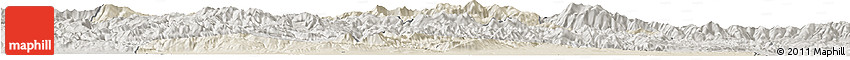 Shaded Relief Horizon Map of Plovdiv, semi-desaturated